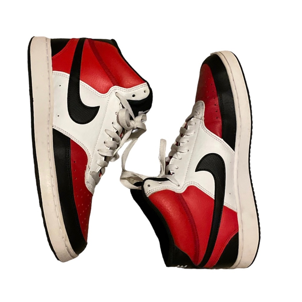 Nike Court Vision Red White Black Shoes Men’s Size 9.5
